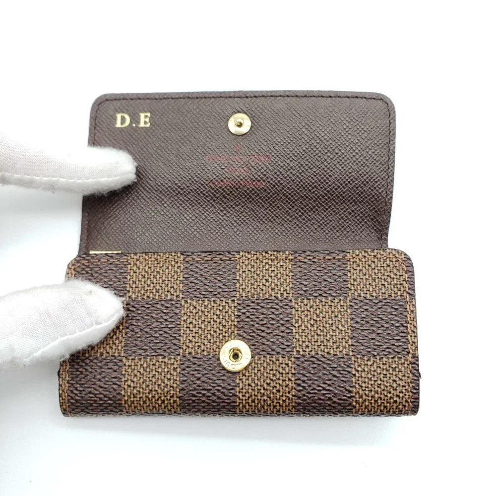 100% Authentic Louis Vuitton Damier Multicles 4 Ring Key Case
